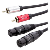 Cabo De Áudio 50cm 2x Xlr Fêmea Para 2x Rca Cabos & Plugs