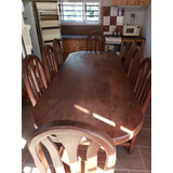 Juego De Comedor De Algarrobo  Mesa Pata Torneada + 8 Sillas