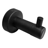 Percha Colgador Redondo 1 Gancho Negro Mate Pared Cima