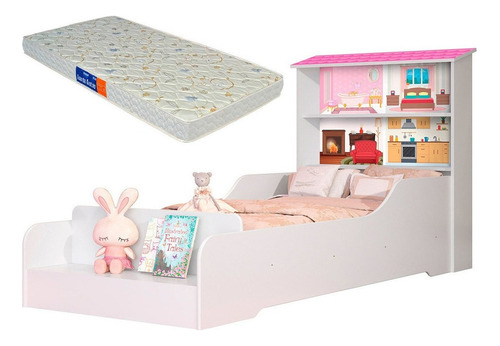 Cama Infantil Menina Casinha Com Colchão