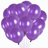 Pack De 100 Globos De Látex Morados Para Bodas Y Fiestas.