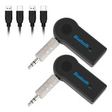 2 Receptor Auxiliar Bluetooth Aux 3.5 Auto Coche Manos Libre