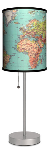 Lamp-in-a-box Lámpara De Mesa Vintage Con Mapa Del Mundo De