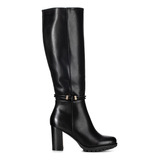 Botas Largas Tacon Alto Ecocuero Diamante Felpa Mujer Weide