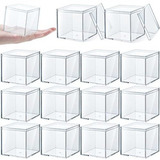 Cubo Cuadrado De Plástico Acrílico Transparente Pequeño Con