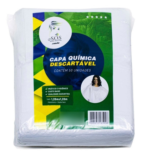 Capa Descartável Para Tintura Química Sos - 50 Unidades