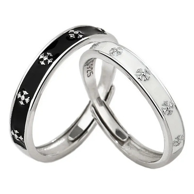 Un Par Anillos De Pareja Plata Compromiso Promesa Creencia