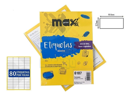 Caixa De Etiquetas 6187 Com 100 Folhas 80 Etiq/folha Maxp