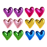 Pendientes Acrílicos En Forma De Corazón De Color Caramelo P