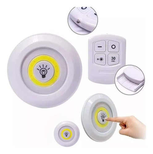 Kit 3 Lâmpadas Luminária Led Controle Sem Fio