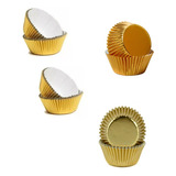 Capacillos Metalizados Dorados 1y1/2 Para Cupcake 60 Pzas