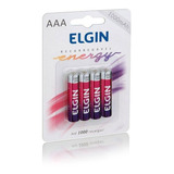 Pilha Recarregável Elgin Palito Aaa 1000mah 6cartelas De 4pç