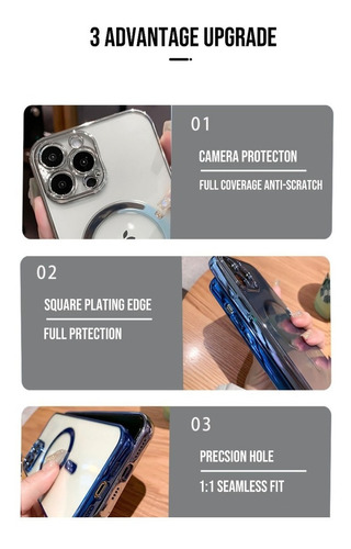 Case Magsafe Colors Blindex Luxo Preteção Câmera P/ iPhone