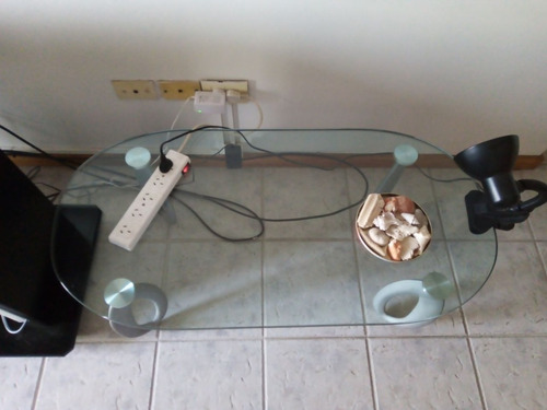 Mesa Ratona Vidrio Patas De Metal (no Envia) 