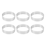 Paquete De 6 Anillos De Tarta De Acero Inoxidable, Perforado