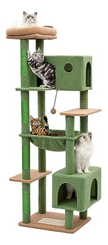 Árbol Rascador Grande Para Gatos Xl 70'' Con Hamaca, Condomi