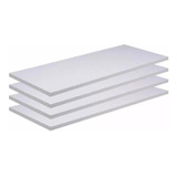 Kit 04 Prateleiras 25mm Nichos Mdf 30x15 Branco Decora Sala.