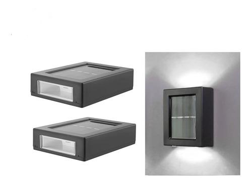 2 Luces Solares De Pared Lampara Led Exterior Jardín Ip65