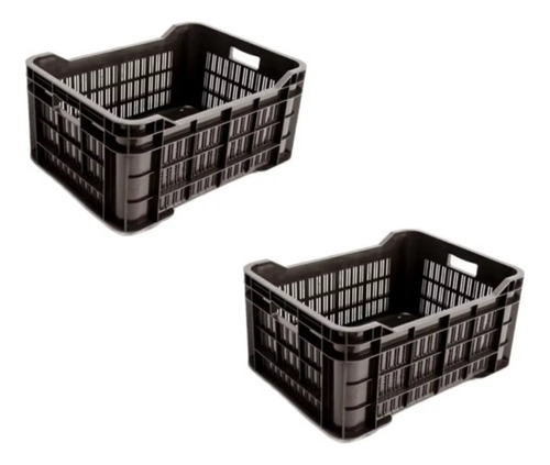 Set X2 Cajon Canasto Organizador Plastico Apilable Multiuso