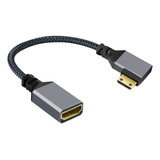 Nfhk 4k Tipo-c Mini Hdmi 1.4 Macho 90 Grados En Ángulo A Hdm