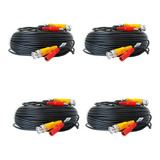 Pack 4 Rollos De Cable Bnc Dc 20 Metros Cctv