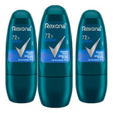Kit Com 3 Desodorante Roll On Rexona Active Dry 72h Men