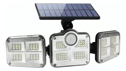 Luz Solar Foco Triple Cabezal Sensor De Movimientos