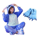 Pijama Enteros Stitch Pijamas Enterito Niños Adultos + Garra