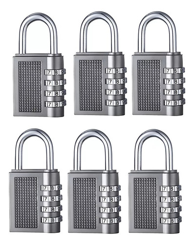 6pz Candados De Combinación 4 Dígitos Locker Seguridad