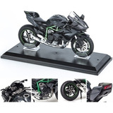 Kawasaki H2r Miniatura Moto Metálica Con Luz Y Sonido 1:12