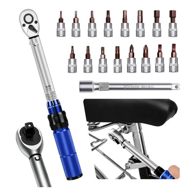 Llave Dinamométrica 1\u002F4 5-25nm - Kit 23 Piezas - Precisión ±3% - Para Bicicletas, Motos Y PC | Envío gratis