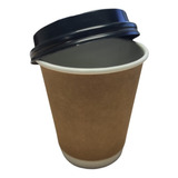 Vaso Café Polipapel Doble Capa 350cc 12oz + Tapa / 100 Unid.