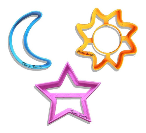 Estelares X3 - Sol, Estrella, Luna - Moldes Cortante