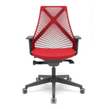 Cadeira P/ Escritório Bix Plaxmetal Vermelho Pronta Entrega