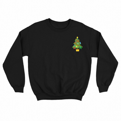 Sudadera Basica Comoda Navidad Arbol Navideño Bolsillo Pocke