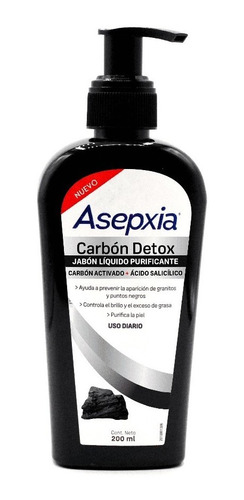 Asepxia Jabón Líquido Carbón Detox 200ml