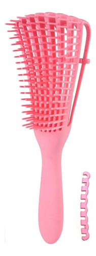 Cepillo Desenredante Cabello Rizado Afro Ondulado Color Rosa Plano Cepillo Desenredante Cepillo Rosa 25cm De Diámetro