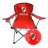 Silla Plegable Futbol + Pelota Infantil River Boca N5 Pvc