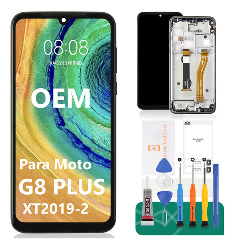 Para Moto G8 Plus Xt2019 Pantalla Táctil Lcd Con Marco