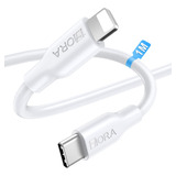 Cable 1hora Carga Rápida Usb Tipoc A Ip, 1m, Blanco