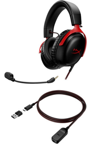 Audífonos Gamer Hyperx Cloud 3 3.5mm Usb Negro/rojo