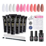 Mobray Kit De Gel De Unas De Polietileno, 6 Colores, Blanco,