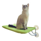 Cama Suspensa P/ Gatos Super Luxo Ventosa Resistente - Verde