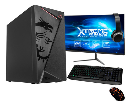 Xtreme Pc Gaming Amd Radeon Vega Renoir Ryzen 5 5600g 8gb Ssd 250gb Monitor 23.8 Wifi Black