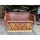 Gran Sillon Love Seat Equipal Artesanal Estilo Antiguo. 