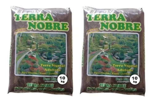 Kit Terra Vegetal Adubada Total 20kg Adubo Plantas Jardim 