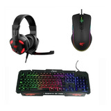 Combo Gamer Economico Retroiluminado Teclado + Audifonos Pc