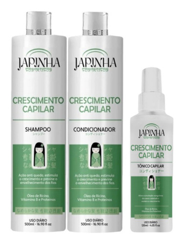 Kit Japinha Shampoo E Cond + Tônico Crescimento Capilar
