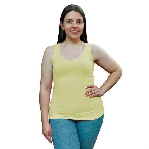 Musculosa Basica Mujer Espalda Clasica Modal Lycra T Grande