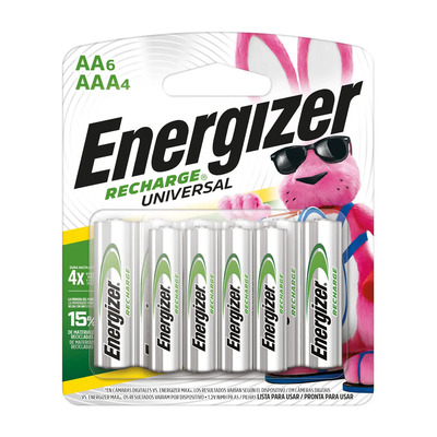 Energizer - Pila Recargable AA y AAA - 6 Pilas AA + 4 Pilas AAA - 1.2V - 2000 mAh - Ni-MH - Sin Mercurio | Envío gratis